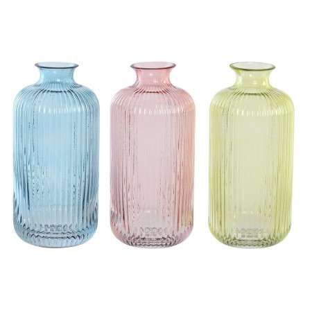 Vase DKD Home Decor Verre Moderne (9 x 9 x 21 cm) (3 Unités)