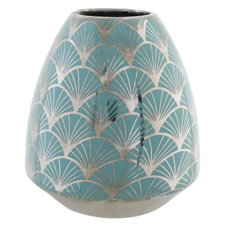 Vase DKD Home Decor Porcelaine Turquoise Oriental (16 x 16 x 18 cm)