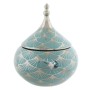 Potiche DKD Home Decor Porcelaine Turquoise Oriental (18 x 18 x 22 cm)