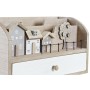 Organisateur polyvalent DKD Home Decor Naturel Maisons MDF (28 x 11,5 x 15 cm)