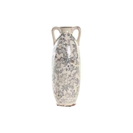 Vase DKD Home Decor Gris Blanc Grès (13 x 13 x 35 cm)