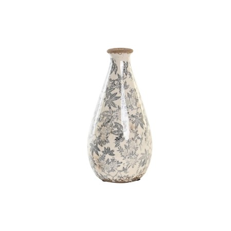 Vase DKD Home Decor Céramique Gris Blanc (13 x 13 x 26 cm)