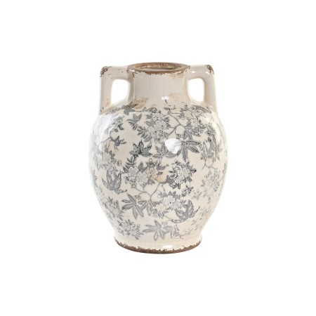 Vase DKD Home Decor Gris Blanc Grès (17 x 17 x 22 cm)