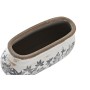 Cache-pot DKD Home Decor Gris Blanc Fleurs Grès Shabby Chic (23 x 10 x 9 cm)