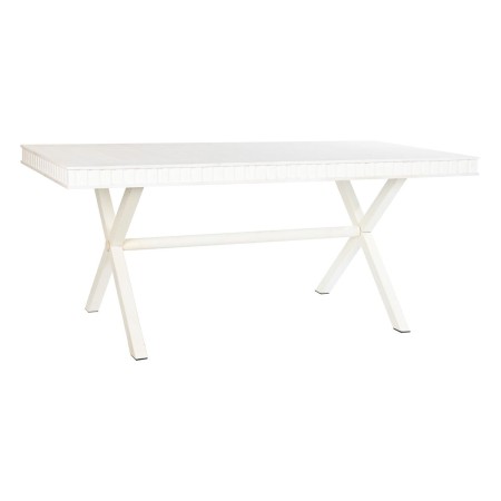 Table de Salle à Manger DKD Home Decor Métal Blanc Bois de manguier (180 x 90 x 76 cm)