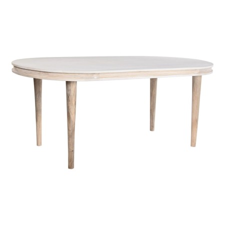 Table de Salle à Manger DKD Home Decor Doré Blanc Laiton Bois de manguier (180 x 90 x 76 cm)