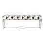 Coffre de Rangement DKD Home Decor Noir Acier Cuir Blanc (122 x 41 x 44 cm)