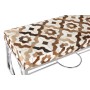 Coffre de Rangement DKD Home Decor Marron Acier Cuir Blanc (122 x 41 x 44 cm)