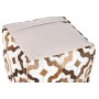 Pouf DKD Home Decor Blanc Marron Polyester Cuir (45 x 45 x 40 cm)