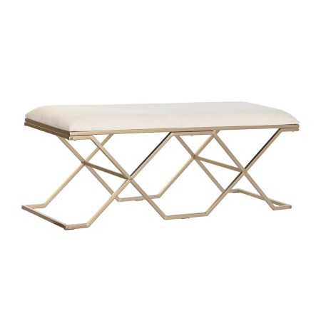 Banquette DKD Home Decor Doré Métal PU (120 x 40 x 46 cm)