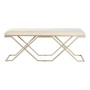 Banquette DKD Home Decor Doré Métal PU (120 x 40 x 46 cm)