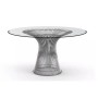 Table de Salle à Manger DKD Home Decor Argenté Acier Verre trempé (130 x 130 x 75 cm)