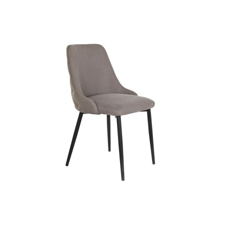 Chaise de Salle à Manger DKD Home Decor Métal Polyester Gris clair (50 x 58 x 85 cm)