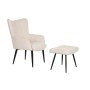 Fauteuil DKD Home Decor Noir Métal Polyester Blanc (69 x 77 x 91 cm)