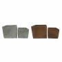 Set de pots de fleurs DKD Home Decor Arcos Gris Marron Ciment Urbaine (2 Unités) (17 x 17 x 15 cm)