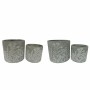 Set de pots de fleurs DKD Home Decor Gris Ciment Vert Shabby Chic Plantes botaniques (2 Unités) (17 x 17 x 15 cm)