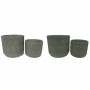 Set de pots de fleurs DKD Home Decor Gris Ciment Vert Urbaine (16 x 16 x 15 cm) (2 Unités)