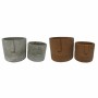 Set de pots de fleurs DKD Home Decor Visage Gris Marron Ciment Urbaine (2 Unités) (17 x 17 x 15 cm)