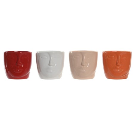 Cache-pot DKD Home Decor Visage Dolomite 4 Unités (13 x 13 x 13 cm)