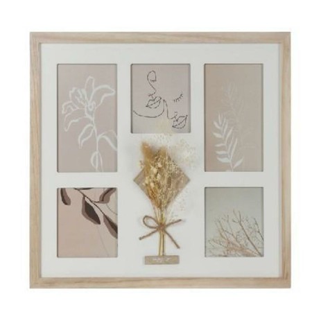 Cadre photo DKD Home Decor Verre Naturel Shabby Chic (39 x 1,2 x 33 cm)