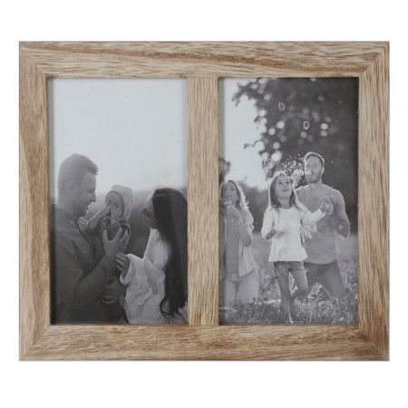 Cadre photo DKD Home Decor Verre Naturel Montagne Bois MDF (24 x 1,2 x 18 cm)