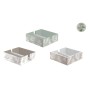 Porte-serviettes DKD Home Decor Beige Métal Terre cuite Blanc Vert Marron Clair Bois MDF (18 x 18 x 6 cm) (18 x 18 x 4 cm) (3 U