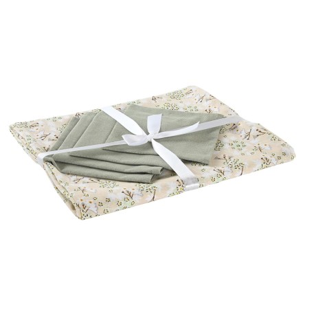 Nappe et serviettes de table DKD Home Decor 5 Pièces Coton (150 x 150 x 0,5 cm)