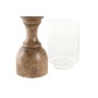 Bougeoir DKD Home Decor Verre Bois de manguier (12,5 x 12,5 x 47,5 cm)