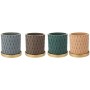 Cache-pot DKD Home Decor Gris Doré Marron Ciment Vert Urbaine (15 x 15 x 15 cm) (4 Unités)