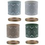 Cache-pot DKD Home Decor Gris Beige Ciment Vert Boho (13 x 13 x 13 cm) (4 Unités)