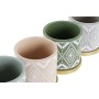 Cache-pot DKD Home Decor Gris Beige Ciment Vert Boho (13 x 13 x 13 cm) (4 Unités)