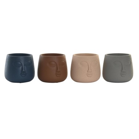 Cache-pot DKD Home Decor Visage Ciment (16 x 16 x 14 cm) (4 Unités)