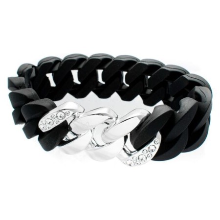 Bracelet TheRubz 100419 Noir Silicone Acier inoxydable Argenté Acier/Silicone (20 mm)