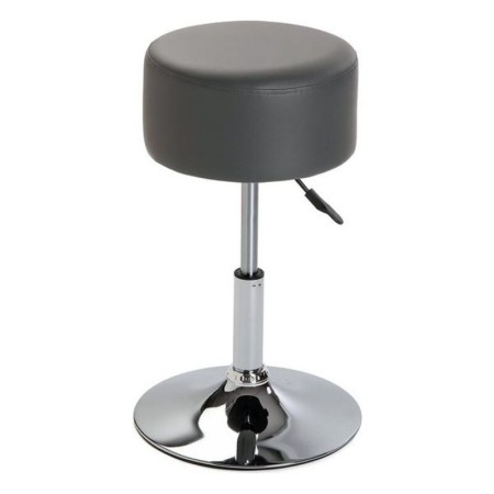 Tabouret Gris Métal Cuir Synthétique (38,5 x 39 x 57-67 cm)