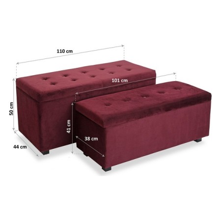 Pied de lit Polyester Bois MDF (2 Pièces)