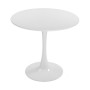 Table Ronde Blanc Métal Bois MDF (80 x 73 x 80 cm)