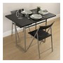 Ensemble Table + 2 Chaises Pliable Noir (70 x 80 x 100 cm)