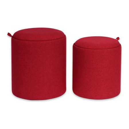 Pouf Versa Marsala Polyester Bois MDF (2 Pièces) (39 x 44 x 39 cm) (30,5 x 30,5 x 38cm)