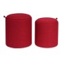 Pouf Versa Marsala Polyester Bois MDF (2 Pièces) (39 x 44 x 39 cm) (30,5 x 30,5 x 38cm)
