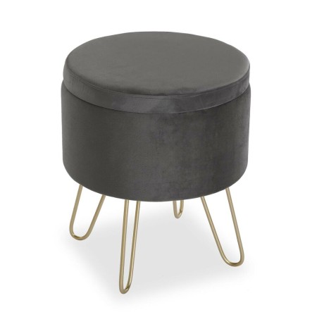 Tabouret Versa Gris foncé Velours Pin Bois MDF (45 x 38 x 38 cm) (27,5 x 45 cm)