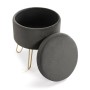 Tabouret Versa Gris foncé Velours Pin Bois MDF (45 x 38 x 38 cm) (27,5 x 45 cm)