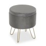 Tabouret Versa Gris clair Velours Pin Bois MDF (45 x 38 x 38 cm) (27,5 x 45 cm)