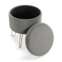 Tabouret Versa Gris clair Velours Pin Bois MDF (45 x 38 x 38 cm) (27,5 x 45 cm)