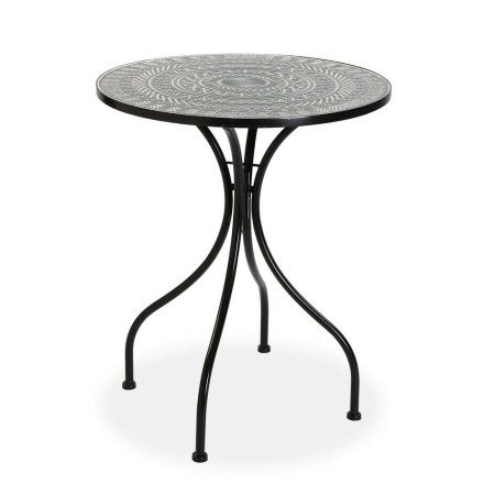 Table d'appoint Versa Mosaïque Ronde Gris Métal (60 x 71 cm)