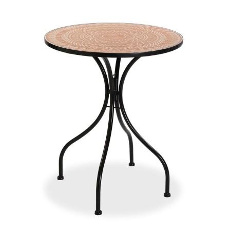 Table d'appoint Versa Mosaïque Ronde Orange Métal (60 x 71 cm)