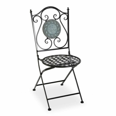 Chaise de jardin Versa Mosaïque Turquoise Métal (50 x 92 x 39 cm)