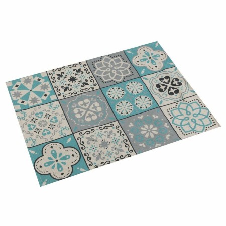 Dessous de plat Versa Mosaïque Turquoise Polyester (36 x 0,5 x 48 cm)