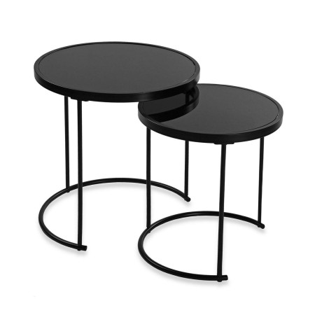 Jeu de 2 tables Versa Verre Métal (50 x 50 x 50 cm)