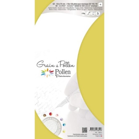 Carte de voeux 23851C Double Jaune (13,5 x 13,5 cm)(5 pcs) (Reconditionné A+)