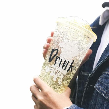 Verre avec Couvercle Fyuan Drink Jaune 450 ml (Reconditionné A+)